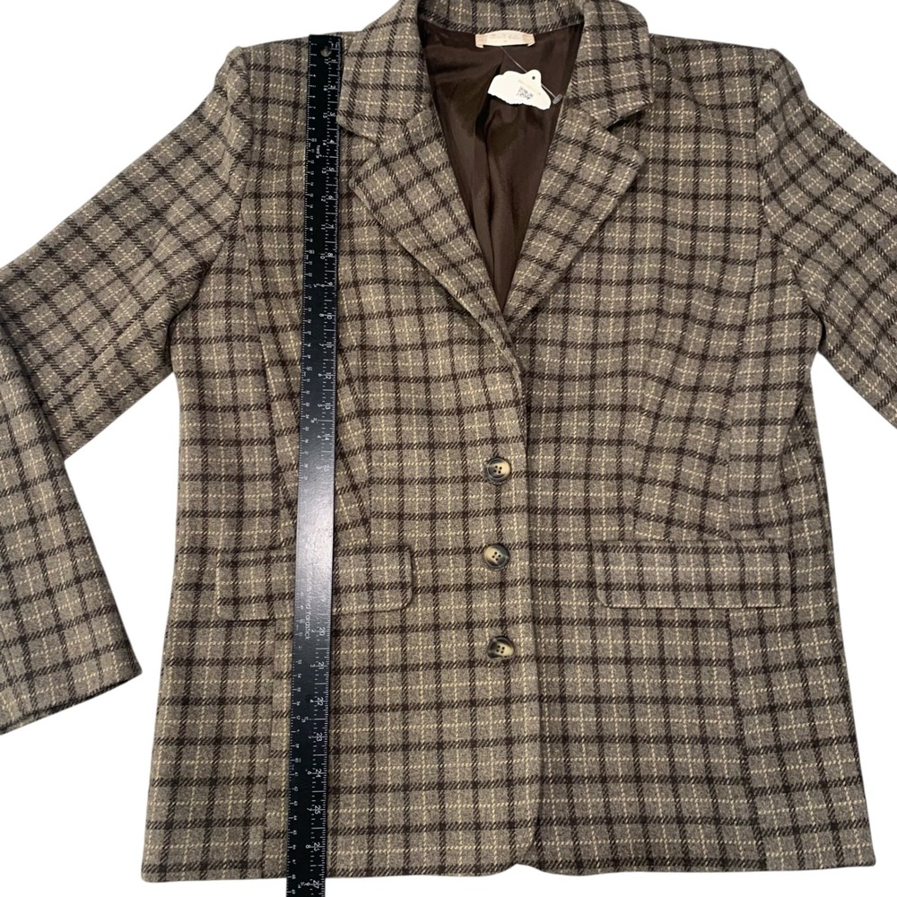 Altar'd State Plaid Blazer Jacket Brown‎ Tan Women's Medium New With Tags - Picture 7 of 10